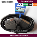 Germany Market REACH 21PINS SCART TO SCART CABLE, HIGH QUALITY